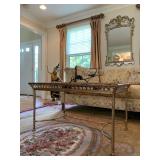 Gilt Coffee Table with Glass Inset 