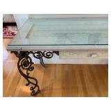 Door Top Iron Base Console Table with Mirror 