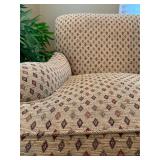 Upholstered Armchairs with Ottoman, Pair 