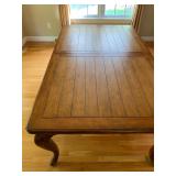 Fremarc Dinning Room Set, Six Carved Frame Rush Seat Chairs, Sideboard and Hutch 