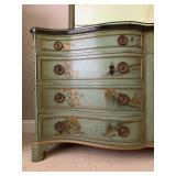 intage Hand Painted Chinoiserie Bedroom Set with Marble Top