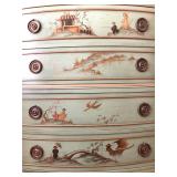 Vintage Hand Painted Chinoiserie Bedroom Set with Marble Top, Signed R. Welch 