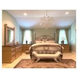 Acorn Top Wrought Iron KING Bed, Stanley Three Piece Bedroom Set 