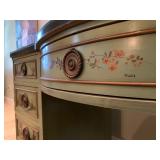 Vintage Hand Painted Chinoiserie Bedroom Set with Marble Top, Signed R. Welch 