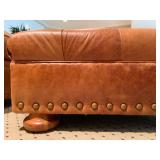 Ralph Lauren Tufted Back Leather Club Chair with Ottoman 
