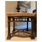 Wrought Iron Base End Table 