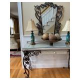 Door Top Iron Base Console Table with Mirror 