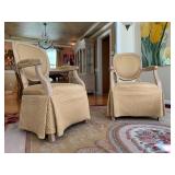 Quilted Oval Back Accent Chairs with Skirt 