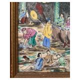 Hand Painted Tile, Signed Elone 