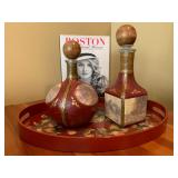 Leather Wrapped Decanters, Fox Hunting Scene 