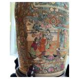 Rose Medallion Chinese Export Pottery Floor Vases, PAIR 