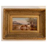 Landscape with Cattle, Signed 
