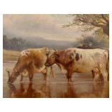 Landscape with Cattle, Signed 