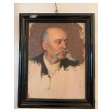 Man with Mustache, 19th Century, Oil on Canvas Board  