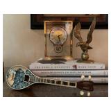 Howard Miller Brass Mantle Clock, Coffee Table Books 