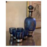 Cobalt Decanter Set 