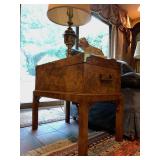 Burled Veneer Box on Stand 