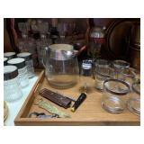 Vintage Barware, Dorothy Thorpe Style Silver Rim 