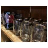 Vintage Barware, Dorothy Thorpe Style Silver Rim 