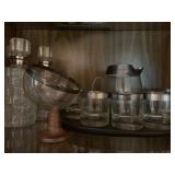 Vintage Barware, Dorothy Thorpe Style with Silver Rim 