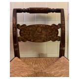 Hitchcock Pedestal Table with Six Rush Seat Chairs 