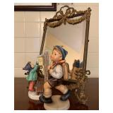 Hummels, Gilt Metal Dressing Table Mirror 