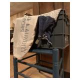 Vintage Laundry Bags, Milk Crates 