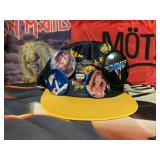 Van Halen Hat with Vintage Van Halen Buttons, Vintage Music Banners 