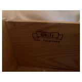 White Furniture Bombe Style Two Drawer Bed Side Tables, PAIR 