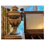 Lift Top Vanity, Urn Style Lamp with Busts 