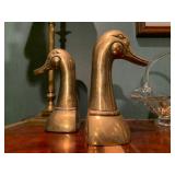 Brass Duck Head Bookends  