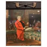Vintage Lithograph, Pipe Smoker 