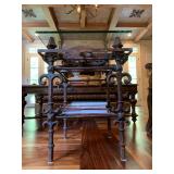 Renaissance Style Wrought Iron Glass Top Accent Table