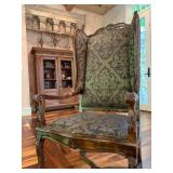 19th C Biedermeier Wingback Exposed Arm Armchairs, PAIR