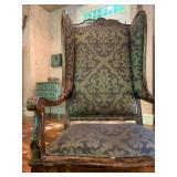19th C Biedermeier Wingback Exposed Arm Armchairs, PAIR