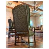 19th C Biedermeier Wingback Exposed Arm Armchairs, PAIR