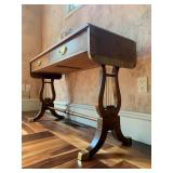 Baker Furniture  Drop Leaf Console Table with Lyre Base