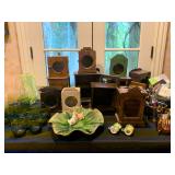 Antique Cabinets, Green Glass, Fitz and Floyd, Cocktail Glasses, Barware