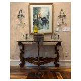 18 C Spanish Style Walnut Demilune Console 