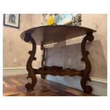 18 C Spanish Style Walnut Demilune Console 