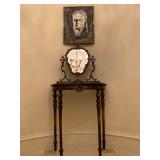 Baroque Mirror on Stand, Untitled, G. N. Meo, 1955, Collage/Silver Leaf and Oil 