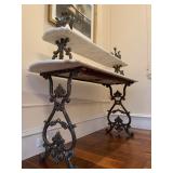 French Iron and Marble Pastry Table