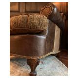 Mixed Media Leather Club Chair