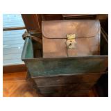 Vintage Leather Briefcase with Key