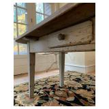 Antique Rounded Edge Pine Farm Table 