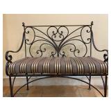 Antique Wrought Iron Garden Bench 