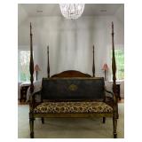 Antique French Cane Back Settee  
