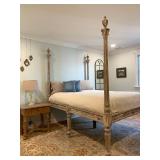 Classical Antique French Four Poster, Bernhardt Bed Side Tables, PAIR 