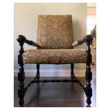 Baroque Style Antique High Back Throne Chair 
