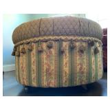 Quilted and Tasseled Ottoman 